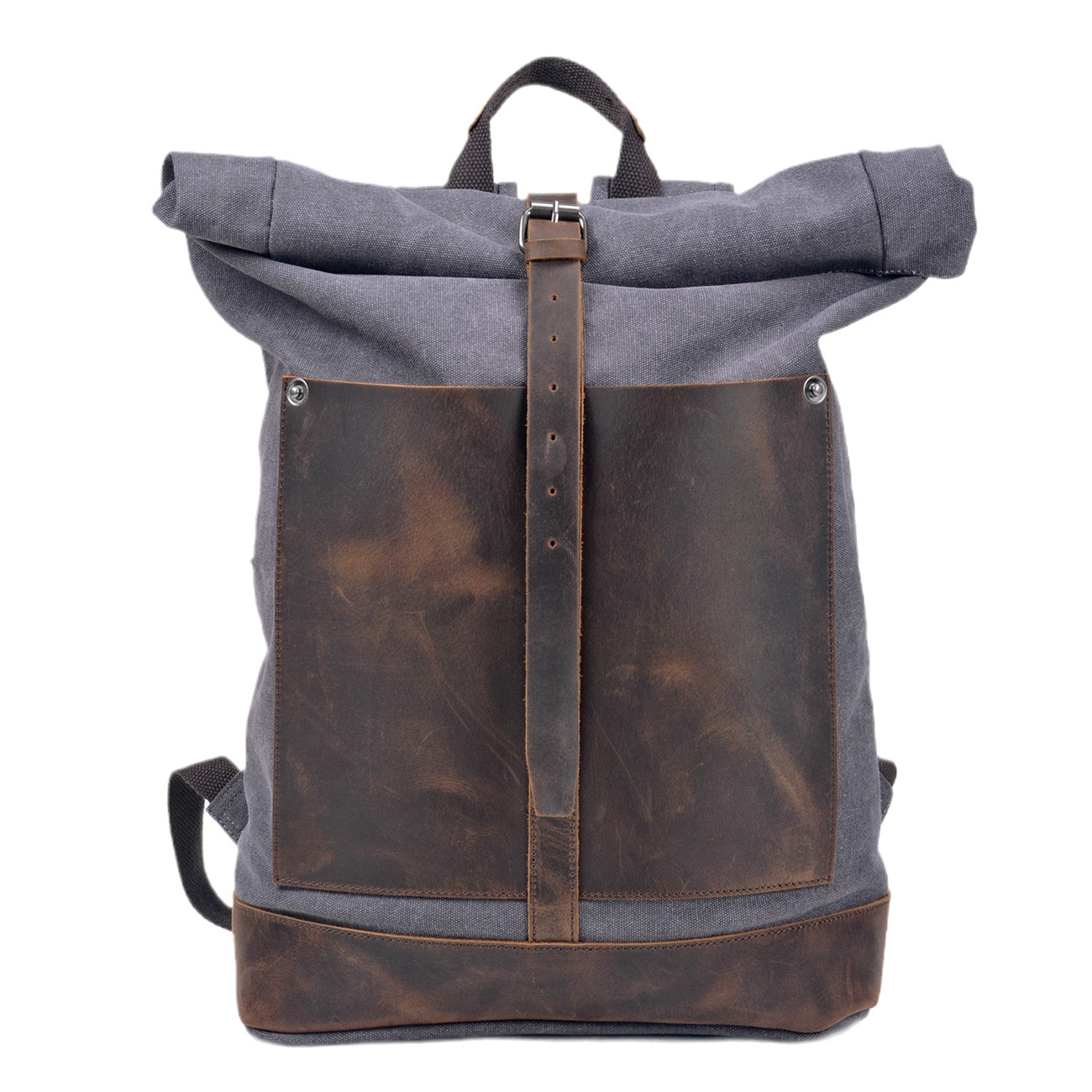 Leather Work Rucksack Mens - Ransel Pria Berbahan Kanvas Berlapis Lilin,